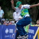 Lucas Rabelo durante manobra de skate street, em preparação para o Pro Tour de Roma