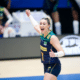 Maiara Basso vibra com atuação no primeiro set vôlei