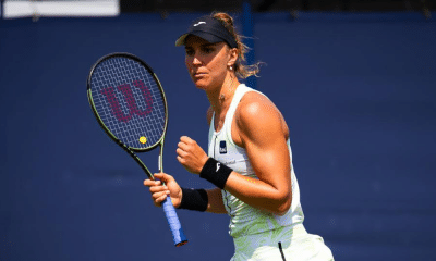 Bia Haddad Maia vibrando; ela conheceu sua adversária de estreia no Grand Slam de Wimbledon, WTA 250 DE CLEVELAND