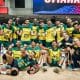 Elenco do Brasil no jogo contra a Argentina na Liga das Nações de Vôlei (VNL)