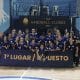 Jogadoras do Pinheiros comemoram título sobre o river plate no Sul-Centro Americano de Clubes de handebol feminino