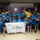 Equipe do San Fernando comemora vitória dsobre o Cascavel no Sul-Centro Americano de handebol