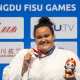 Agatha Silva com medalha no judô dos Jogos Mundiais Universitários de Chengdu