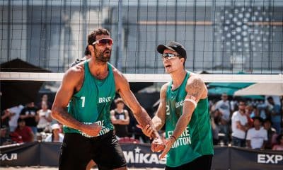 Na imagem, Pedro Solberg e Guto, do Brasil, comemorando a classificação.
