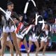 Na imagem, momento da apresentação do conjunto brasileiro de Ginástica Rítmica.