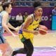 Partida entre Brasil e Argentina, válida pela AmeriCup Feminina (Reprodução/Twitter/@basquetebrasil)