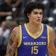 Brasileiro Gui Santos em ação na NBA Summer League, pelo Warriors (Reprodução/Twitter/@warriors)