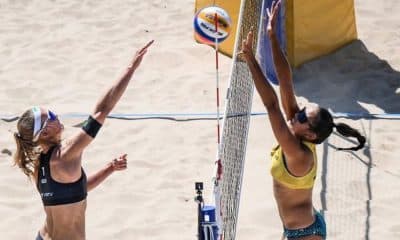A brasileira Hegeile, em ação no Challenge de Espinho (Divulgação/CBV)
