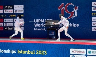 Brasileiro João Victor Acioly (à direita) em ação na final individual do Mundial Sub-19 (Ana Luisa Almeida/CBPM)