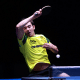 Hugo Calderano em ação durante partida no WTT Star Contender de Liubliana