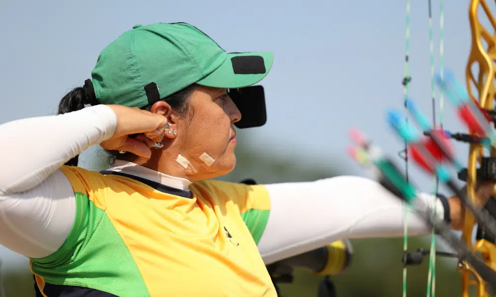 Jane Karla no Mundial de tiro com arco paralímpico (Matsui Mikihito/CPB)