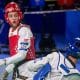 João Victor Diniz em ação no taekwondo dos Jogos Mundiais Universitários de Chengdu