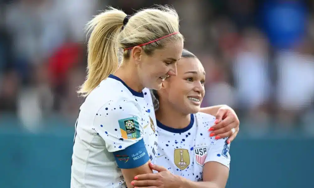 Sophia Smith após marcar primeiro gol na Copa do Mundo Feminina