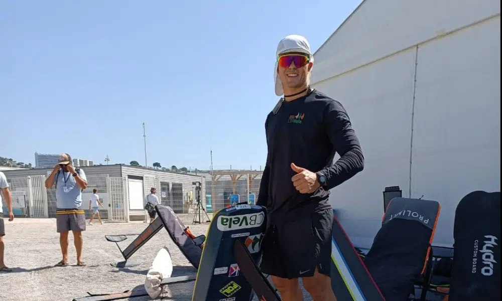 Bruno Lobo no evento teste da vela de Paris-2024