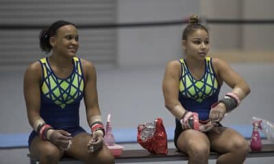 Guia da ginástica artística nos Jogos Olímpicos de Paris 2024 - Flavia saraiva e rebeca andrade nos treinos em tóquio-2020. Foto de Júlio César Guimarães/COB Campeonato Brasileiro Lauro de Freitas