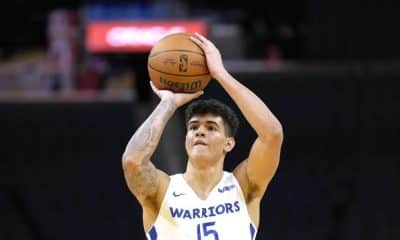 Gui Santos em jogo do Golden State Warriors na NBA Summer League
