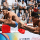 Rafael Fogaça e Rafael Max competem no trampolim sincronizado dos saltos ornamentais no Mundial de Esportes Aquáticos de Fukuoka