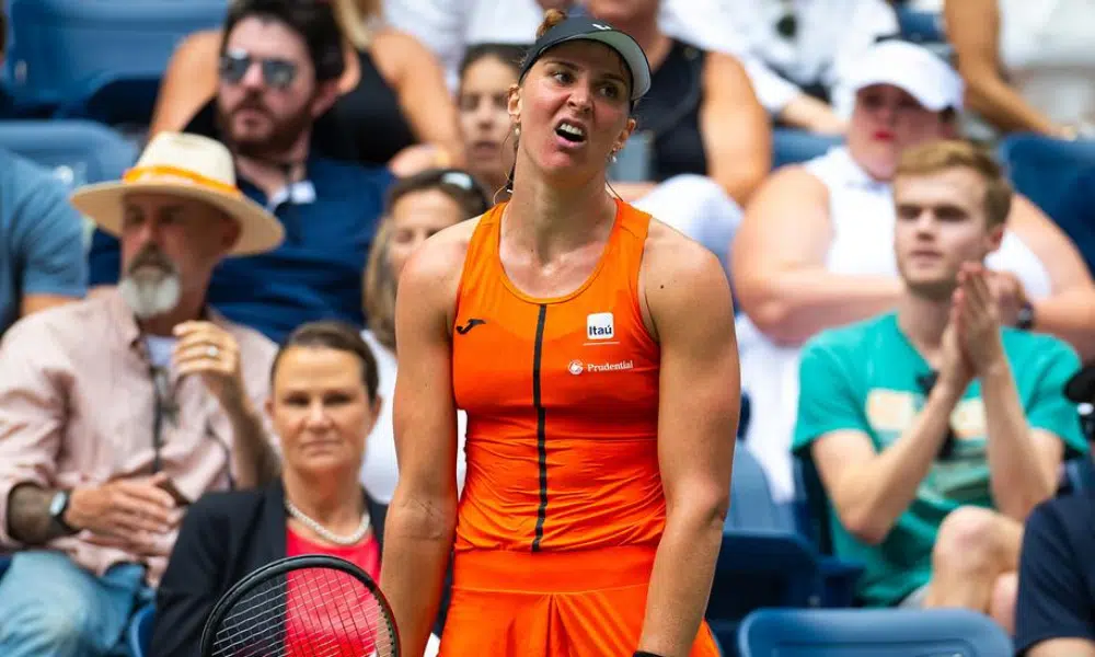 Bia Haddad com cara de descrédito no US Open