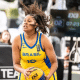 Brasil jogando contra Estados Unidos na Copa do Mundo sub-18 de basquete 3x3