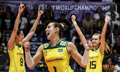 Na imagem, comemoração do time do Brasil com a conquista da medalha.
