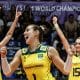 Na imagem, comemoração do time do Brasil com a conquista da medalha.