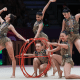 Conjunto do Brasil no Mundial de ginástica rítmica na Espanha