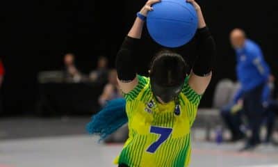 O Brasil venceu a Ucrânia na primeira partida dos Jogos Mundiais da IBSA de Goalball feminino (Foto: Renan Cacioli/ CBDV)