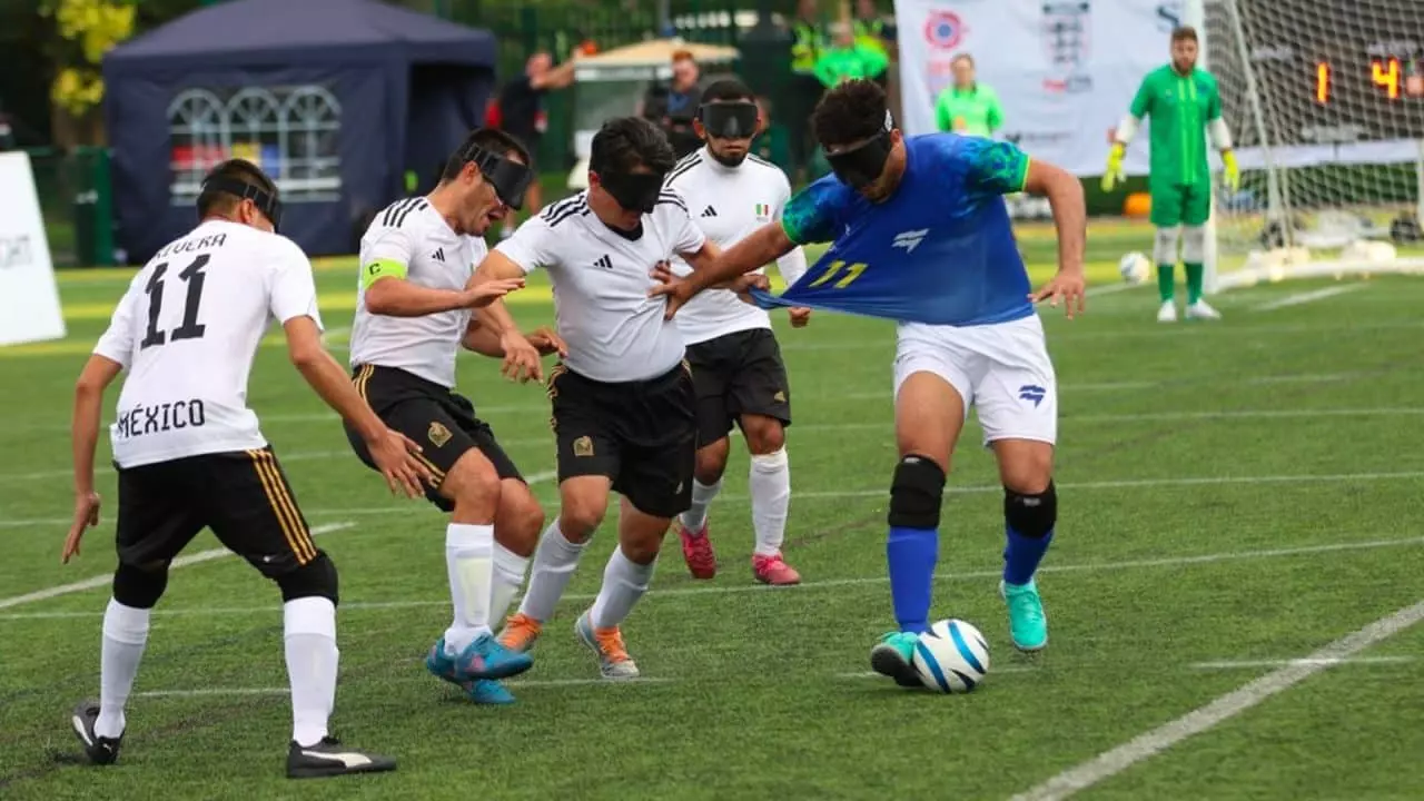 Brasil empata com o México mas avança para a próxima fase da Copa do Mundo de Futebol de Cegos (Foto: Renan Cacioli/ CBDV)