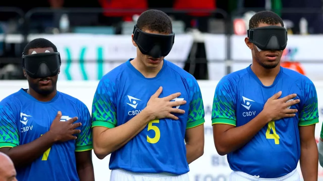 O Brasil caiu nas semifinais da Copa do Mundo de futebol de cegos e agora enfrenta a Colômbia pelo bronze (Foto: Divulgação/Renan Cacioli/CBDV)