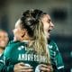 O Palmeiras comemorou a entrada no G4 do Paulistão Feminino após goleada sobre o São Bernardo (Foto: Leonardo Lima/Ag. Paulistão/Centauro)