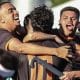 Na imagem, jogadores do Desterro comemorando o gol.