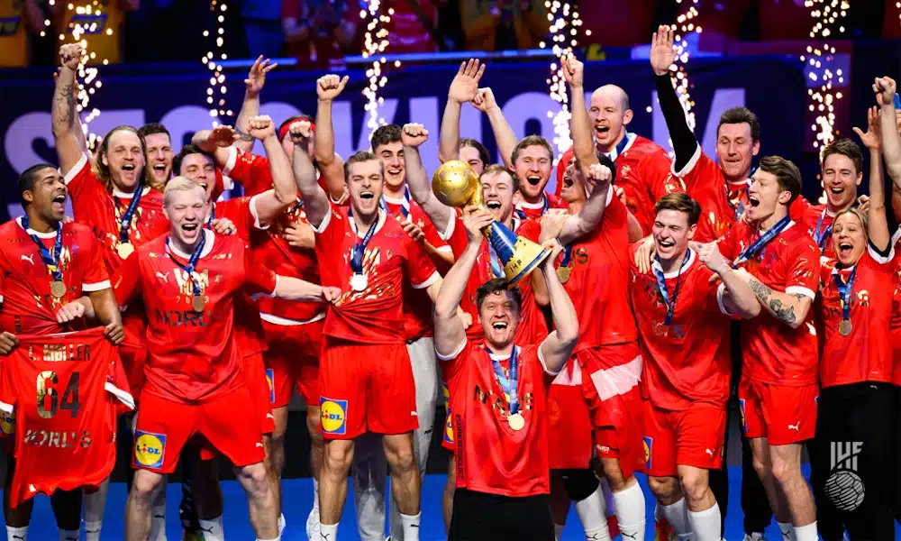 Guia olímpico do handebol nos jogos olímpicos. dinamarca classificada pelo campeonato mundial