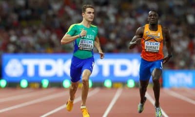 Renan Gallina em ação nos 200m do Mundial de Budapeste