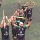 Na imagem, momento da comemoração dos jogadores do Rio Hockey.