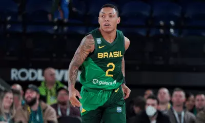 Yago durante partida contra o Sudão do Sul em amistoso da Copa do Mundo de basquete. O monstrinho irá jogar contra o Paraguai na Eliminatórias da Americup
