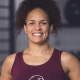 Aline Silva, do wrestling, posa para foto. Ela é fundadora do Mempodera