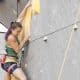 Anja Köhler no mundial sub-20 de escalada esportiva lead