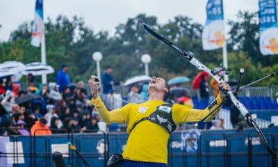 corrida olímpica para paris-2024 Marcus D'almeida bronze no campeonato mundial de tiro com arco em berlim para os jogos olímpicos de paris 2024