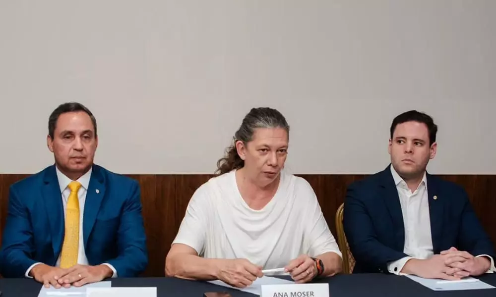 Na imagem, Ana Moser em reunião.