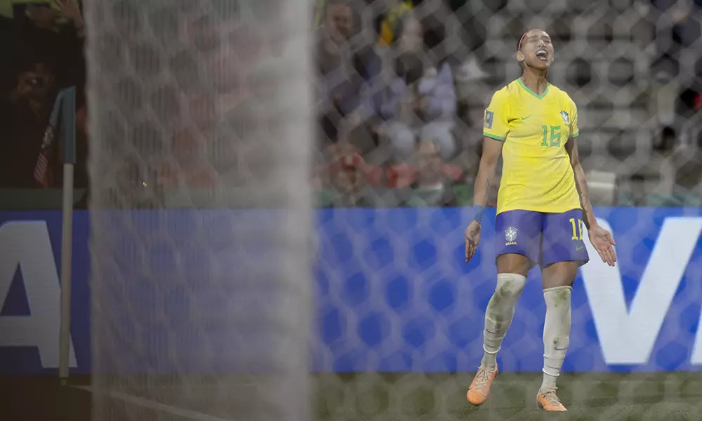 Na imagem, comemoração do gol de Bia Zaneratto que rendeu a indicação.