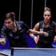 Bruna Takahashi e Vitor Ishiy em ação no Pan-Americano de tênis de mesa