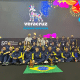 Delegação brasileira posa para foto no Campeonato Mundial de Parataekwondo