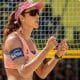 Jogadora Talita, uma das principais atletas que está competindo no Challenger de Miguel Pereira de vôlei de praia (Foto: Luciano Villalba Neto)