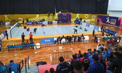 Na imagem, momento da partida final do Brasileiro de Goalball feminino de 2022.