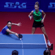 Irmãs Bruna Takahashi e Giulia Takahashi em ação pelo Brasil no Campeonato Pan-Americano