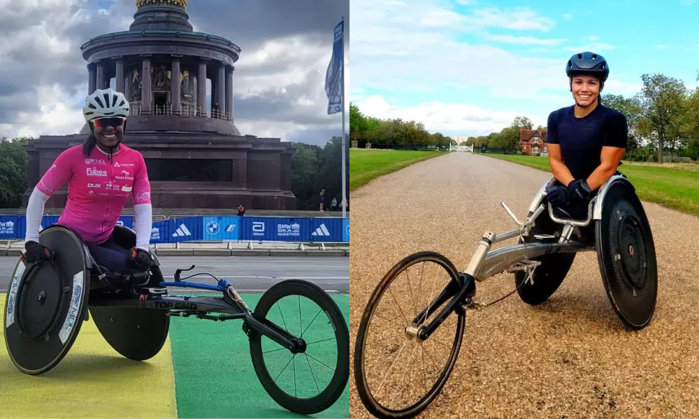 Vanessa Souza e Aline Rocha na maratona de berlim
