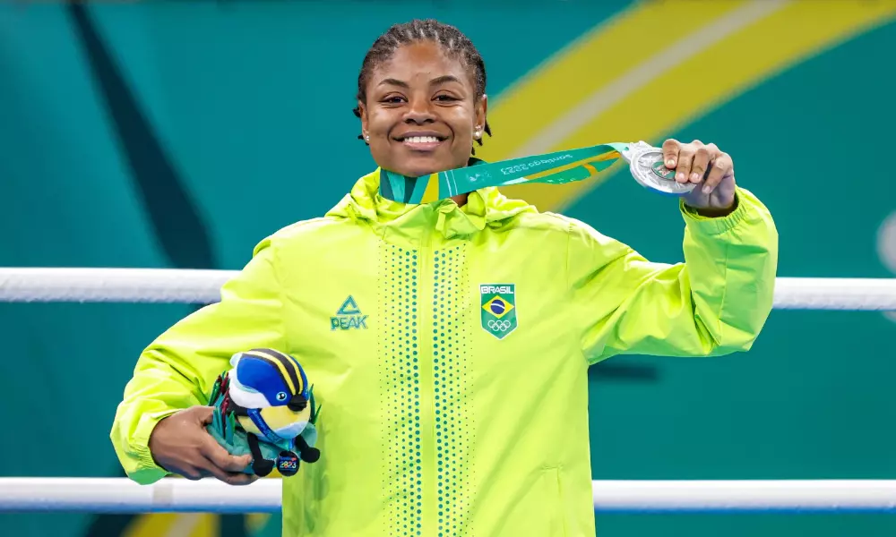 Tatiana Chagas no pódio dos Jogos Pan-Americanos Santiago-2023