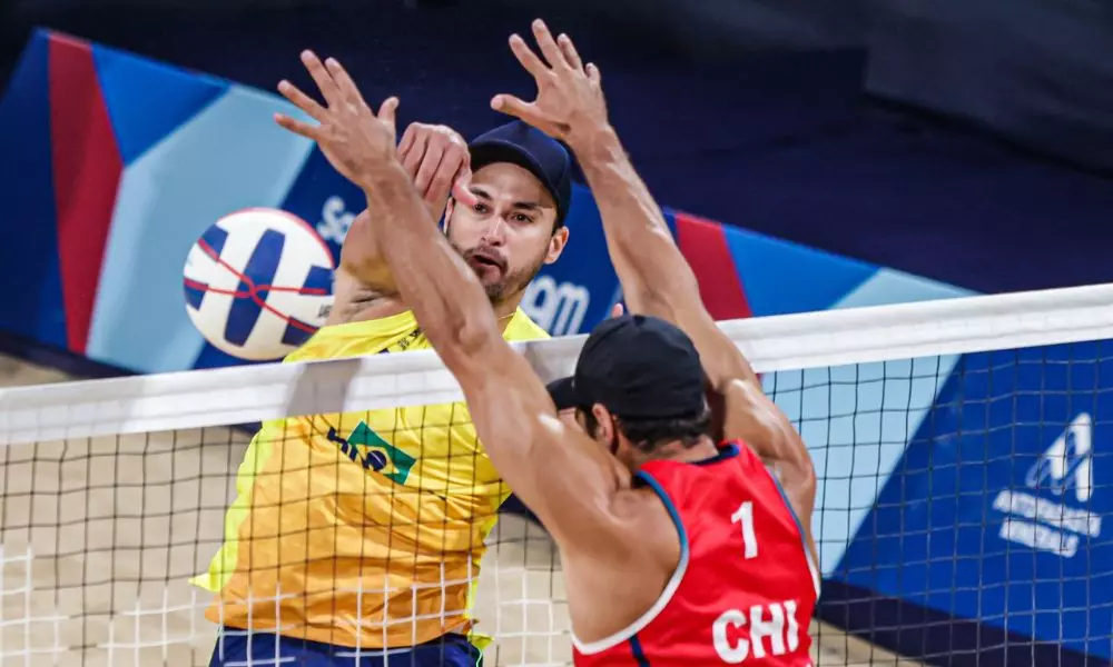 André e George na final do vôlei de praia masculino dos jogos pan-americanos
