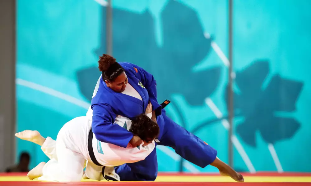 Beatriz Souza projeta adversária no judô dos Jogos Pan-Americanos de Santiago-2023