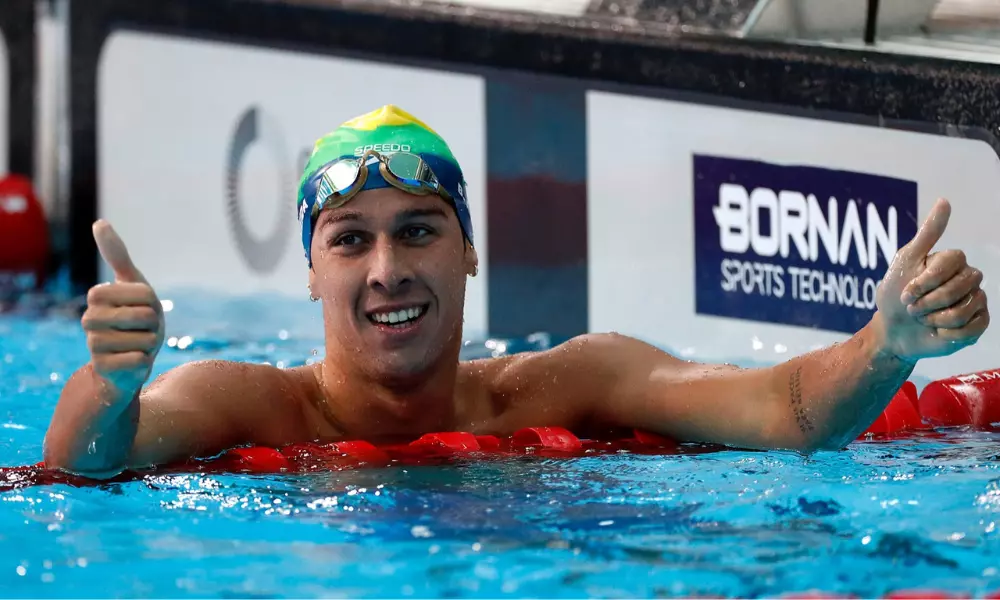 Brandonn Almeida após 400m medley do Pan